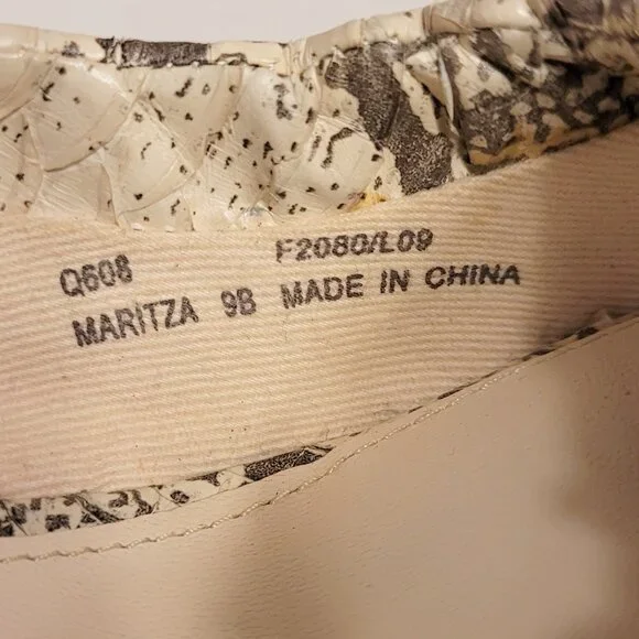 COACH Maritza Snake Skin Peep Toe Slingback Bow Espadrille Wedge - Picture 9 of 9